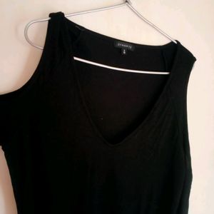 Shoulder Cut Black Top