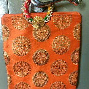 Orange Potli Ethnic Bag