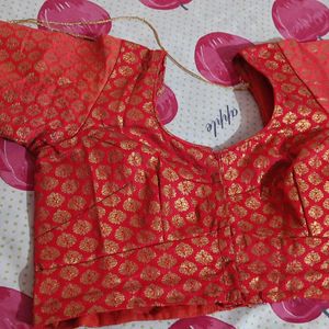 Red Blouse Elbow Sleeves