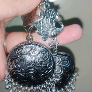 2 Pair Oxidised Jhumka