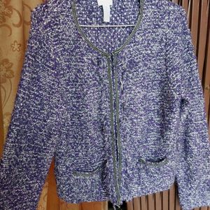 BEAUTIFUL Purple White WOOLEN JACKET 💜