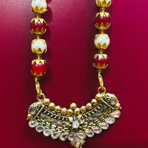 Red Pearl Traditional Necklace (N-2)