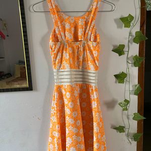 Orange Floral Dress