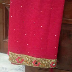 PINK HEAVY SAREE FOR COINS