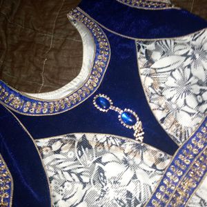 Long Velvet And Netted Kurta