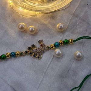 💥Sale💥 Peaceful Peacock Rakhi Set Of 4