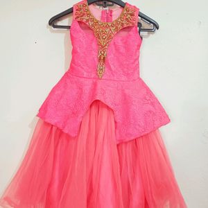 Dark Pink Gown For Girls