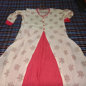 White & Pink Colour Kurti