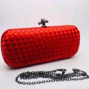 New Red Satin Clutch