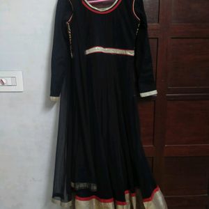 Black Dress Set With Shawl