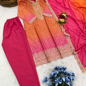 Diwali Sale Party Wear Kurti Plazo Vt