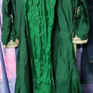 full length gown green colour ful