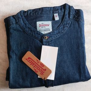 Mandarine Collar Denim Shirt