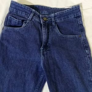 Navy Blue Denim Pant For College Wear