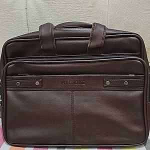 Pure Leather 6 Compartment  Laptop Cum Office Bag