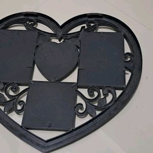 Photo Frame /Heart Shape/ Black /Plastic/Couple