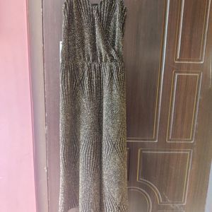 TOPSHOP Golden Glittery knee Length Jumpsuit