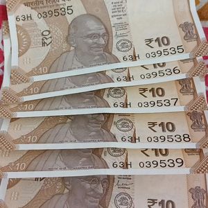 10 Rs New Note With Continuous Number