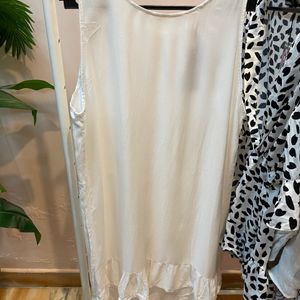 White Cotton Shift Dress