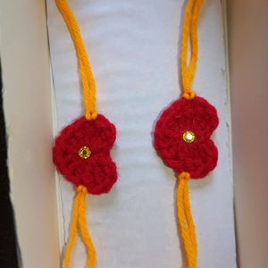 ❤️ HEART SHAPE CROCHET RAKHI