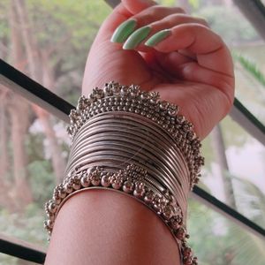 Silver Oxidised Bangles || Get A Free Gift