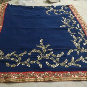 Navy Blue Saree With Beautiful 😍 Work