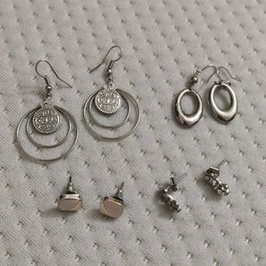 Set Of 4 Earrings - Drop And Stub Combo