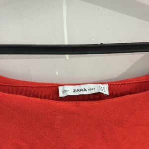 ZARA OFF SHOULDER CREPE TOP