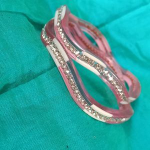 Bangles - Brand New - Not Used - Light Pink & White Colour