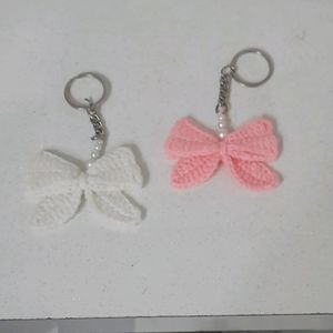 Crochet Bow Keychain (quantity:1)