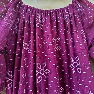 Dark Wine Colour sequence Dress