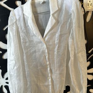 White Organza Shirt For Women