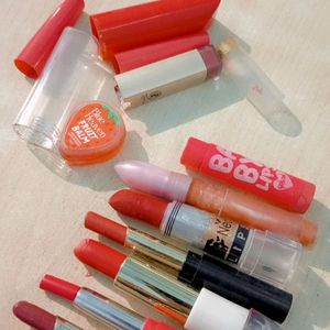 Combo Of 6 Lipstick+ 1 Lipgloss+  Babylips+ Strawb
