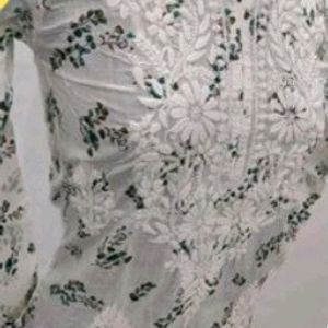 Pure cotton original mulmul chikankari work Kurti