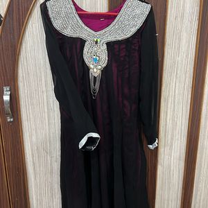 Black Emblished Anarkali Suit