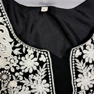 Kurti Black Chikankari