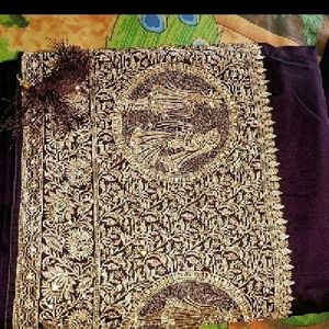 Heavy Embroidery Bridal Saree With Plastic Box