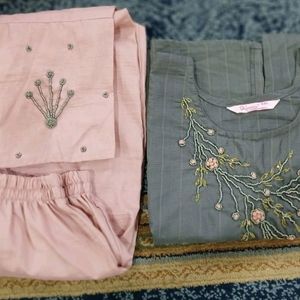 Kurti Set Same Two Pieces Color Different