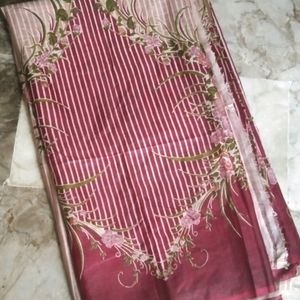 floral printed soft silk saree attached फॉल