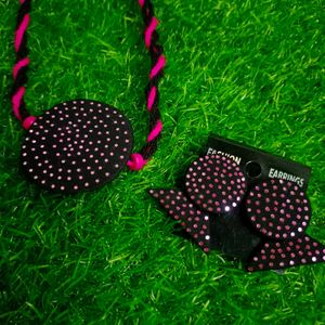 Black Pink Jewellery Set 😍