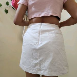 White Skirt with Build In Shorts