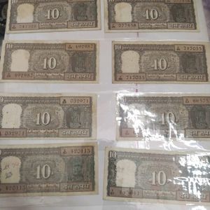 (Old And Rare 10 Ruppes Note) 8 Qty ----*