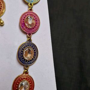 Traditional Multicolor Necklace With Earrings