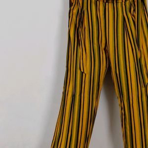 Yellow Strapped Trouser For Women