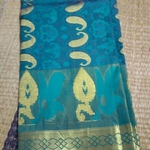 Sapphire Green Semi Soft Silk Saree...