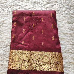 Kanchipuram Maroon Silk Saree