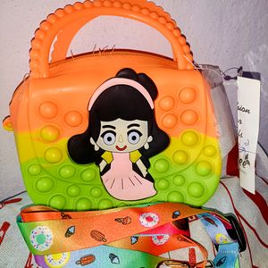 Cute Doll Print Sling Bag For Kids