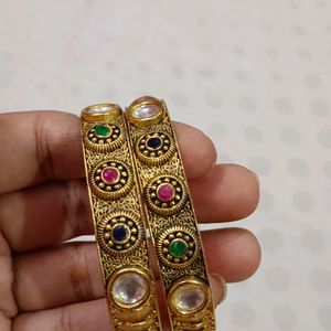 Golden Kundan Bangles