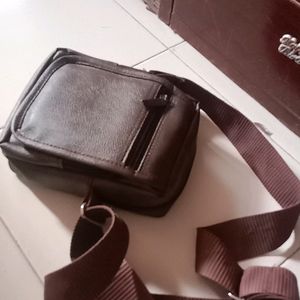 Brand New Leather Brown Small Cross Body bag