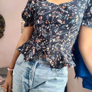 Summer Floral Crop Top For Women